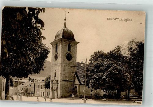 2108 Couvet 1913 Foto AK Kirche Feldpost Bataillon 3
