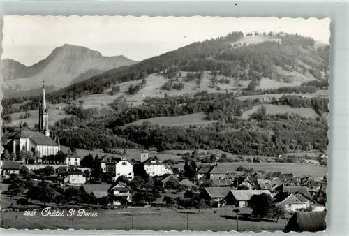 1618 Châtel-St-Denis 1956 Foto AK Kirche