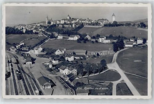 1680 Romont FR - Fliegeraufnahme, Bahnhof