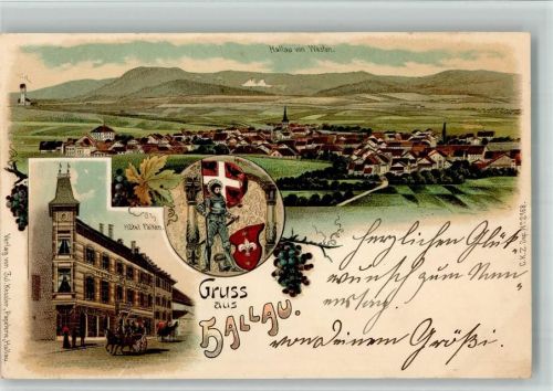 8215 Hallau BOAKC Lithographie Hotel Falken Verlag Künzli Nr 2168