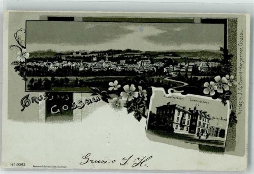 9200 Gossau SG 1901 Gebrauchsspuren Buchdruckerei Gemeindehaus Hotel Bund Lithographie