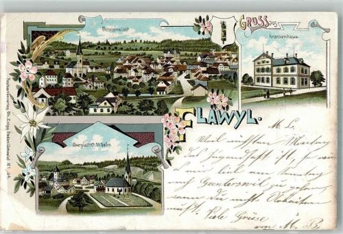 9230 Flawil 1901 Gebrauchsspuren Lithographie Krankenhaus
