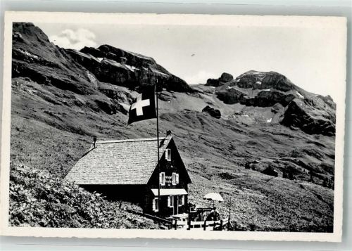 8843 Oberiberg Foto AK Hüttenstempel Drusberghütte