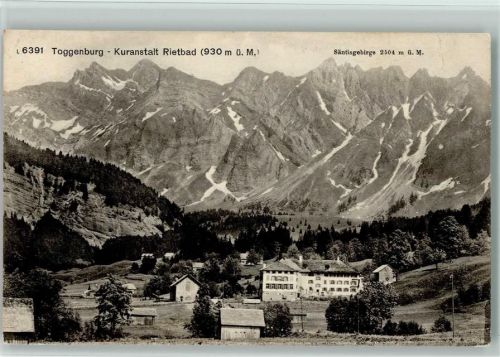 9651 Rietbad 1912 - Kuranstalt Toggenburg Stäntisgebirge