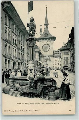 3000 Bern Berne - Zeitglockenturm Bärenbrunnen Marktszene