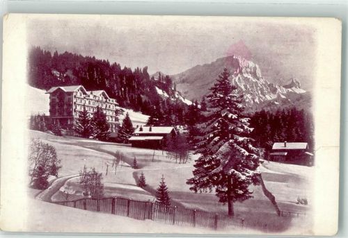 1884 Villars-sur-Ollon Gebrauchsspuren Winter Grandhotel du Park Queen´s Hotel