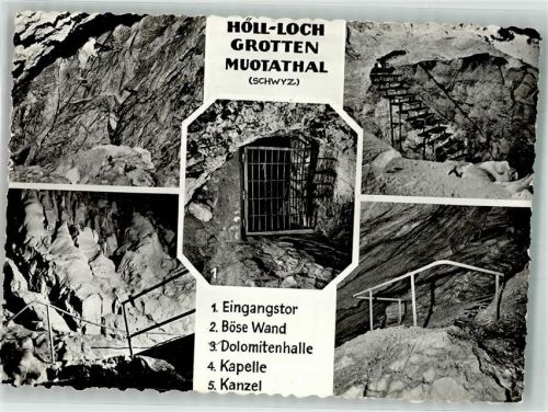 6436 Muotathal 1962 Foto AK Höhle Höll-Loch Muotathal