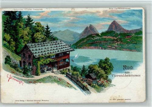 6441 Rütli 1899 Lithographie / Künstlerkarte sign Steinmann - Verlag Schlumpf - Gruss aus - AK