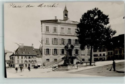 2800 Delémont Delsberg Foto AK Place du Marché Ort handschriftlich