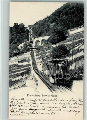 1820 Territet 1900 - Funiculaire , sehr gute Erhaltung AK