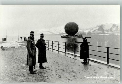 Ballon - Transport mit Motorbarken Soldaten Repro