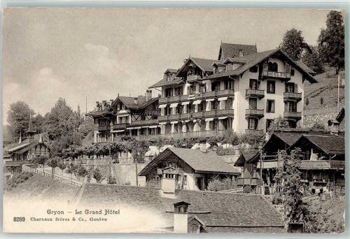 1882 Gryon Gebrauchsspuren Grand Hotel