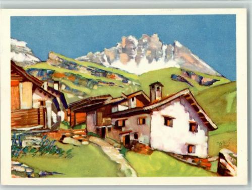Hochwang Graubünden Jak. Gölid Rorschach Alp Arnotz im Fallertal Pro Infirmis Schweiz Künstlerkarte