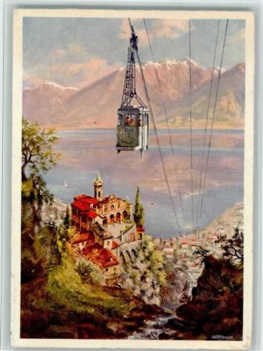 6600 Locarno Künstlerkarte Madonna del Sasso Funivia Locarno-Orselina-Cardada sign.