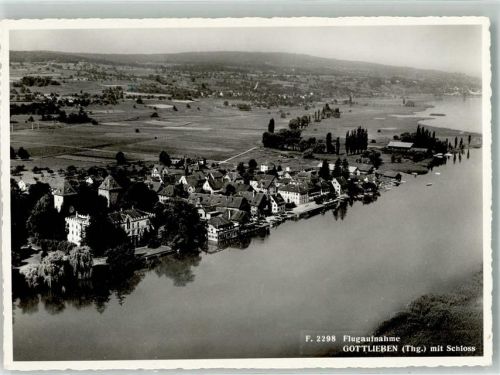 8274 Gottlieben Foto AK Fliegeraufnahme Schloss