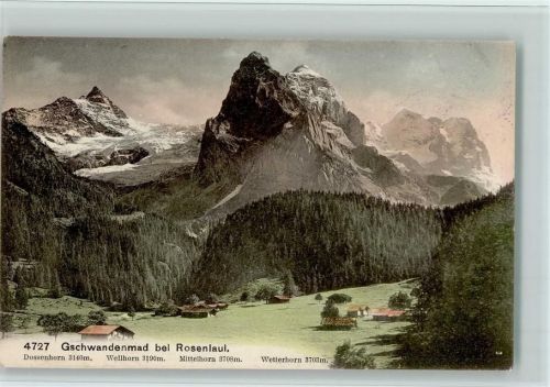 3860 Rosenlaui - Gschwandenmad Dossenhorn Wellhorn Mittelhorn Wetterhorn