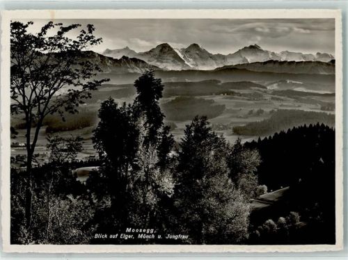 3543 Emmenmatt 1945 - Kurhaus Moosegg Blick auf Eiger Mönch und Jungfrau