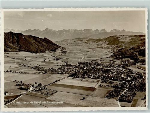 3123 Belp - Fliegeraufnahme Gürbethal mit Stockhornkette