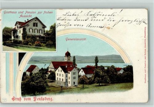 8835 Feusisberg 1903 Gebrauchsspuren Gasthaus zur frohen Aussicht AK