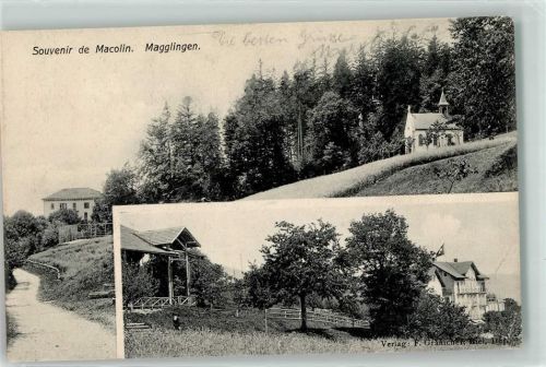 2532 Magglingen Macolin 1903 Gebrauchsspuren Souvenier de Macolin Kapelle Fahne