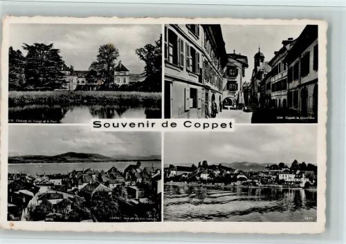 1296 Coppet - Souvenir de Coppet 4-Bildkarte