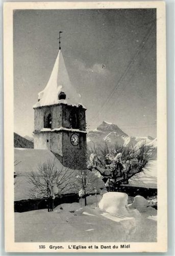 1882 Gryon - Kirche Winter