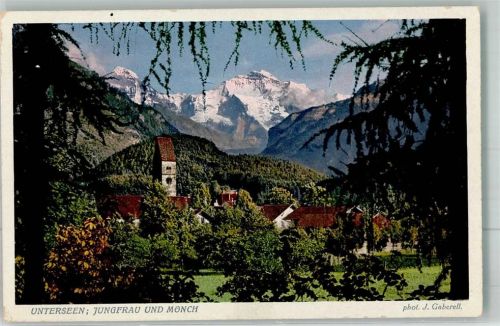 3800 Unterseen 1923 Foto AK Foto Gaberell, J.