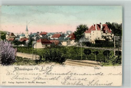 3110 Münsingen 1906 Foto AK
