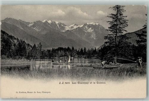 Champex 1905 Gebrauchsspuren Ruderboote Combin