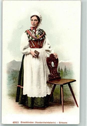 Bündner Trachtenfrau Vorderrheintalerin