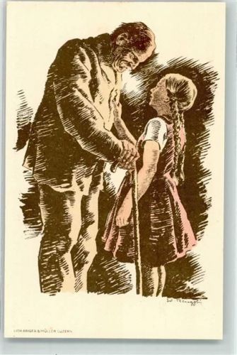 Flugpost Bundesfeier 1928 für das Alter sign. Ed. Renggli Bundesfeier Ganzsachen Schweiz Künstlerkarte