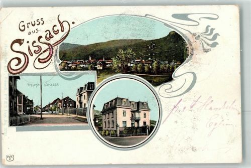 4450 Sissach 1901 Gebrauchsspuren Hauptstrasse Jugendstil