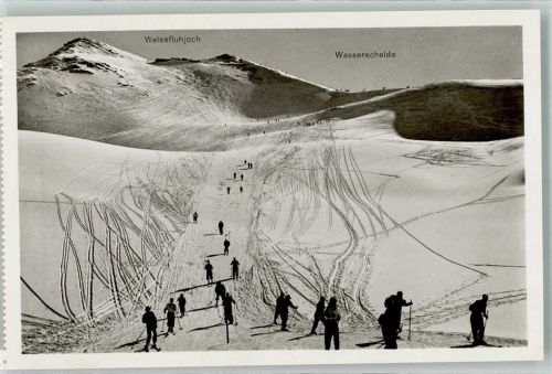 Weissfluhjoch Foto AK Winter Wasserscheide