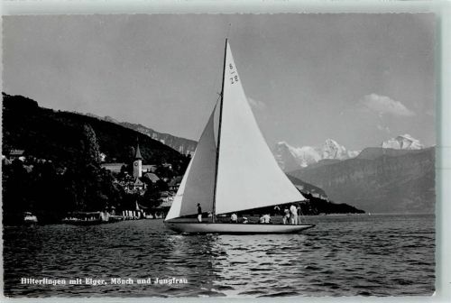 3652 Hilterfingen - See Segelboot Eiger Mönch Jungfrau