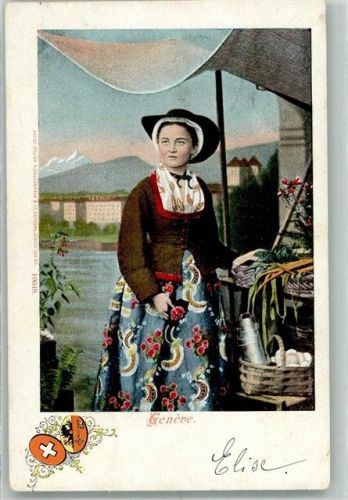 1200 Genève Genf 1902 Foto AK Tracht Frau
