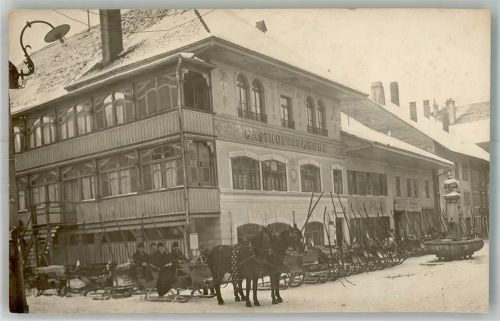 3380 Wangen an der Aare Winter Gasthaus zur Krone Pferdeschlitten
