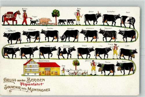 Gebrauchsspuren Prägedruck Alpenfahrt Verlag Guggenheim Nr. 71 AK