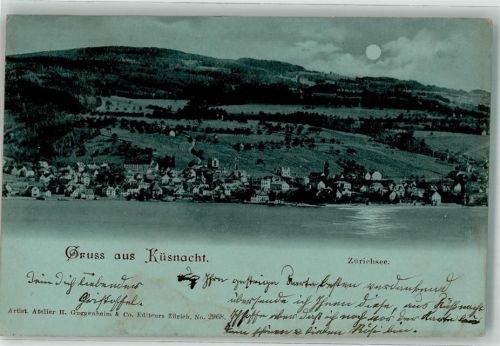 8700 Küsnacht ZH 1899 Gebrauchsspuren Mondschein Leim löst sich
