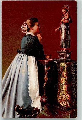 Mädchen beim anbeten der Madonna