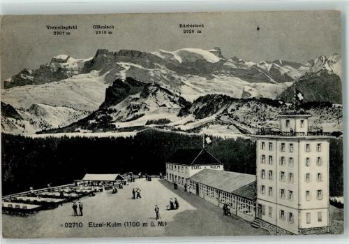8835 Feusisberg 1915 - Etzel-Kulm Vrenelisgärtli Glärnisch Bächistock Wappen
