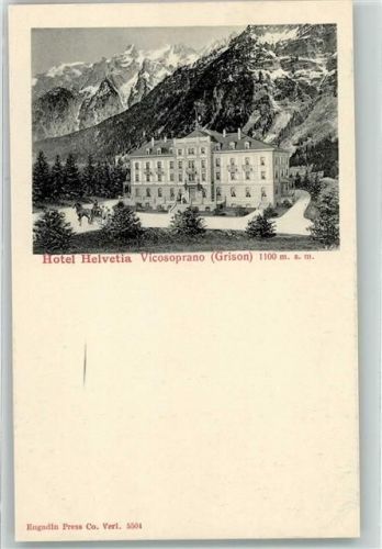 7603 Vicosoprano Lithographie Hotel Hevetia