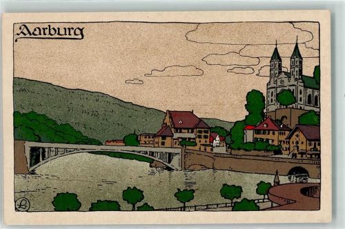 4663 Aarburg Künstlerkarte sign. L