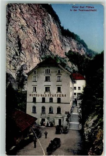 7312 Pfäfers Gebrauchsspuren Hotel in der Taminaschlucht