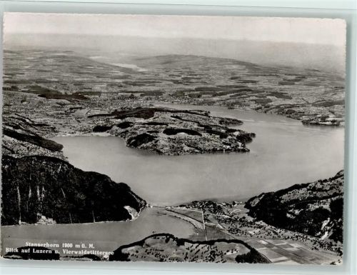 Stanserhorn - Stanserhorn Blick auf Luzern und Vierwaldtstättersee Luftaufnahme