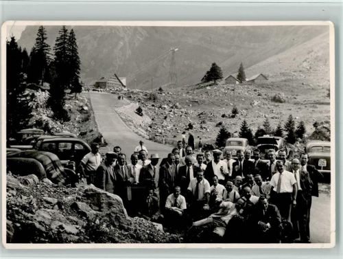 Schwägalp 1960 Gebrauchsspuren Schwägalp - Parkplatz, Autos, Gruppenbild