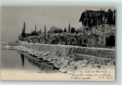 1290 Versoix 1906 - Zugefrohrene Ufer, Verlag, J.J. Nr. 5577, gute Erhaltung AK.