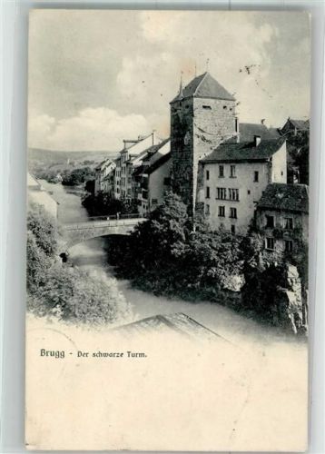 5200 Brugg AG 1905 Foto AK Schwarzer Turm