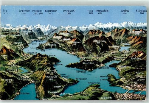 6374 Buochs - Vierwaldstättersee Vogelschau Zugersee