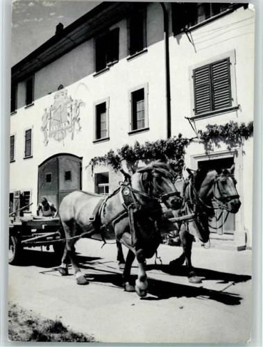 8213 Neunkirch - Bauernhof Klettgau Pferdewagen Wandmalerei
