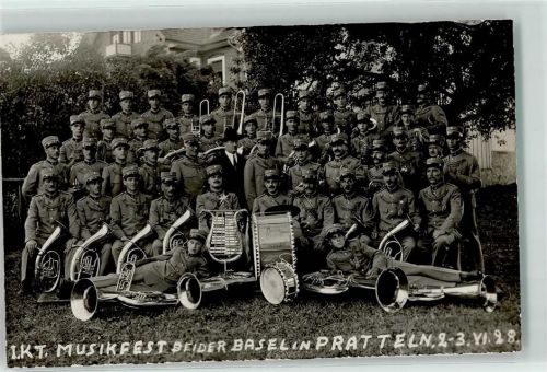 4133 Pratteln 1928 Privatfoto AK Musikfest beider Basel